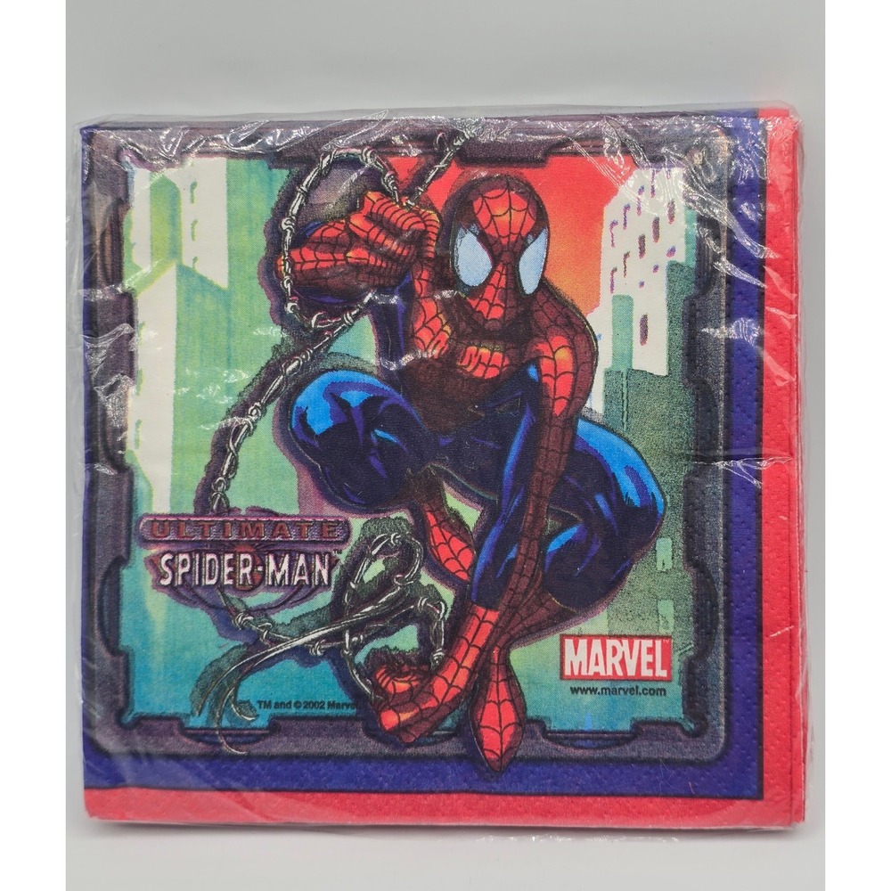 Marvel Spider-Man Napkins Red Vintage 2002 Ultimate Party Supplies 16ct NIP